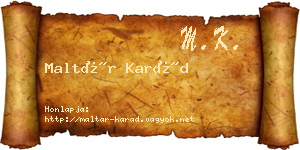 Maltár Karád névjegykártya